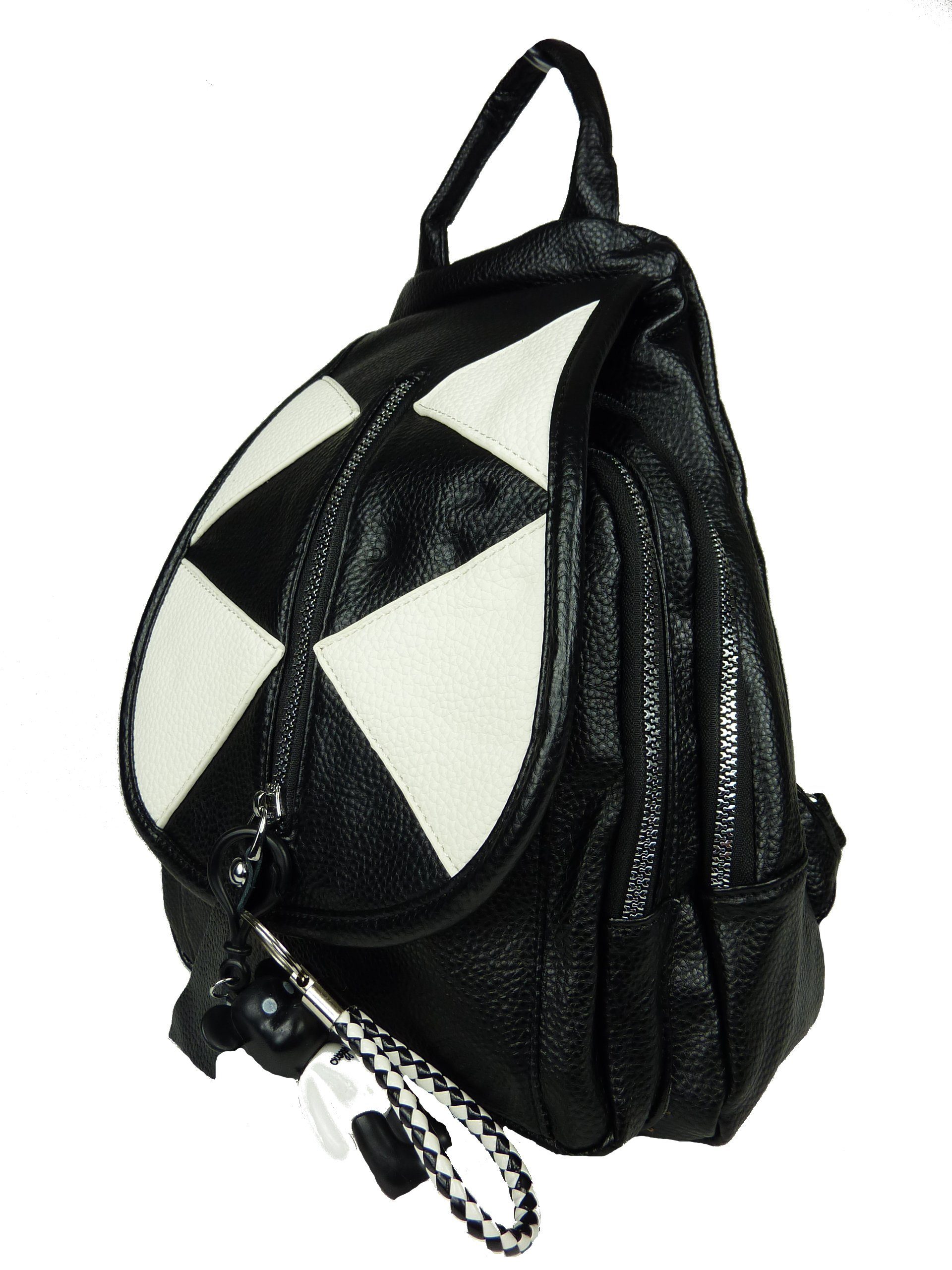 Taschen4life Schultertasche Damen Rucksack 069 klassiche Rucksacktasche viele F cher modernes Design